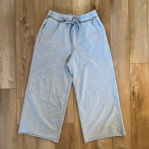 Aerie Offline cropped drawl string pants with pockets Gray size M